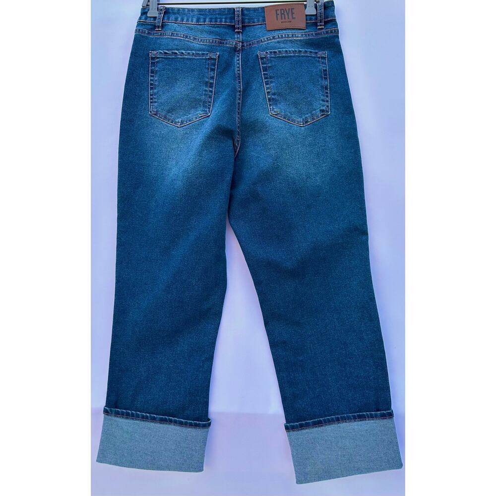 NWT Frye High Rise Cuffed Straight Leg Crop Jeans Women’s Size 8/29 Medium Wash - Picture 4 of 15